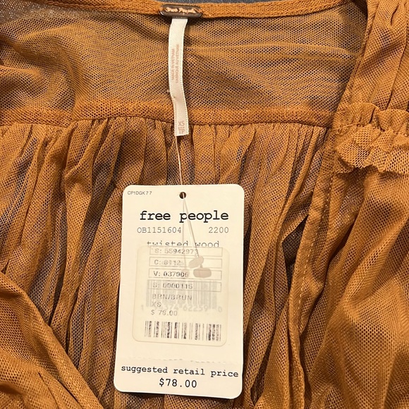 FREE PEOPLE Making Me Smile Print Top Twisted Wood - Picture 5 of 5